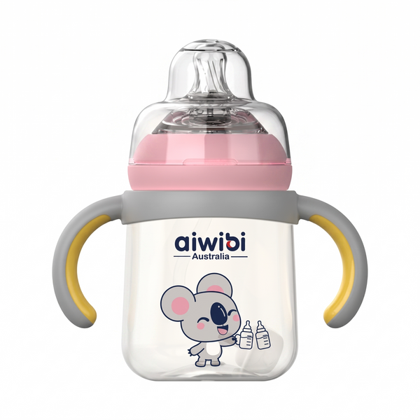 Mamadera antigases Aiwibi 240ml PPSU sin BPA con sistema anticólicos y pajita 360° — Misión Papá Chile