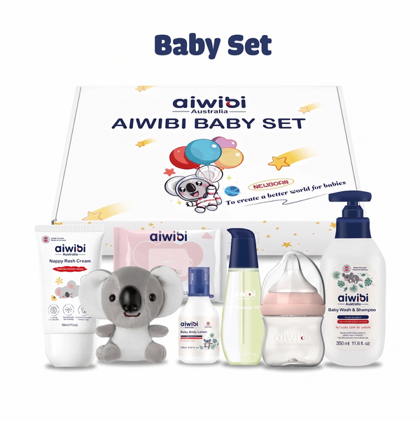 Caja de Baby Set Recién Nacido Aiwibi con pañales toallitas y cremas para regalo