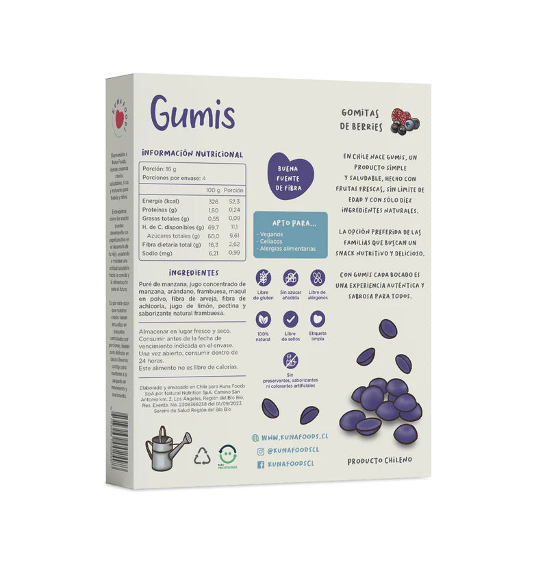 Gumis Kuna Foods - Caja 4 un (64g)