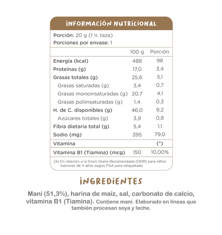 Bombas de Maní Kuna Foods 20g – Colación Saludable Libre de Sellos