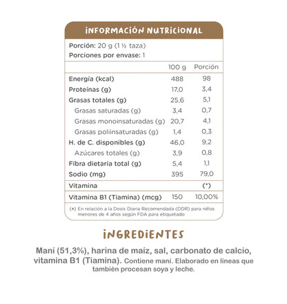 Bombas de Maní Kuna Foods 20g – Colación Saludable Libre de Sellos