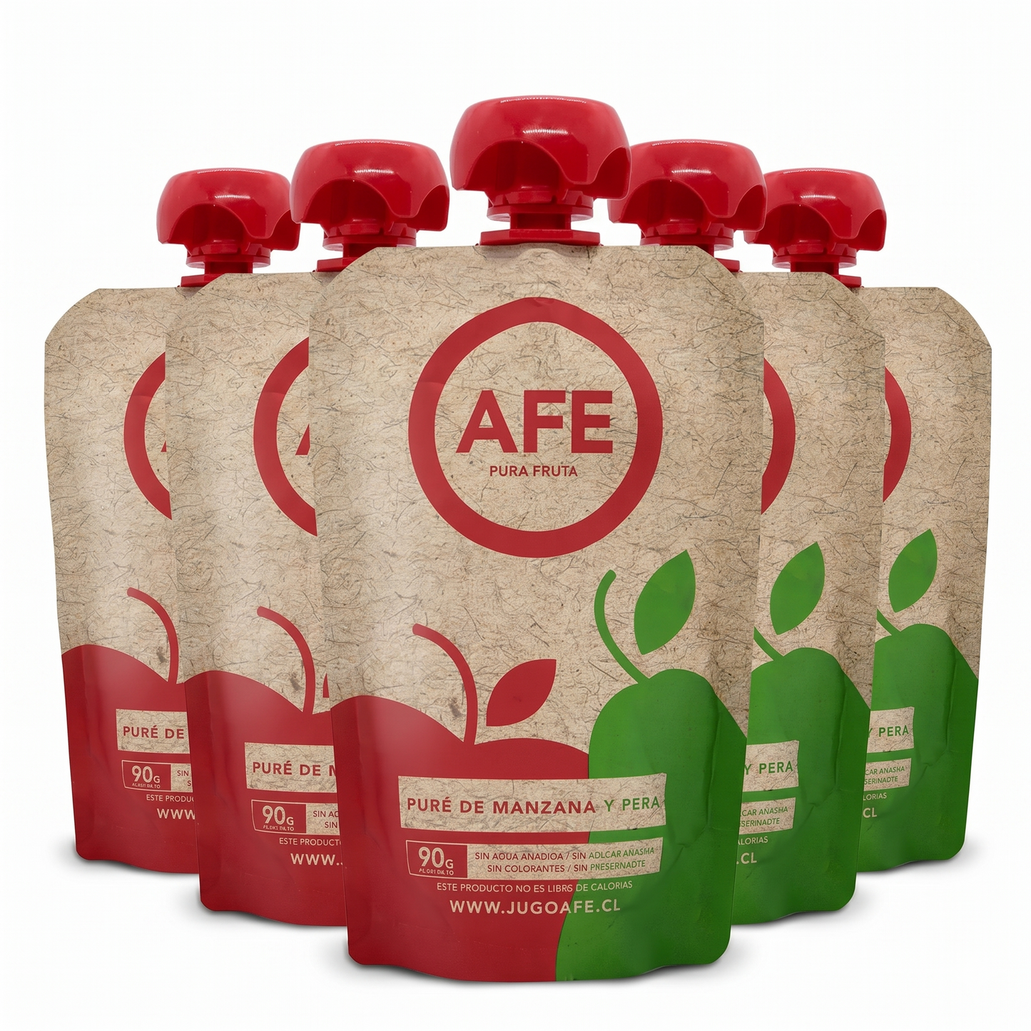 Puré de Manzana y Pera AFE - 90g (pack de 5 unidades)