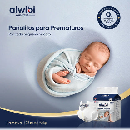 Pañales Aiwibi Prematuros (<3kg) - Pack 2 paquetes