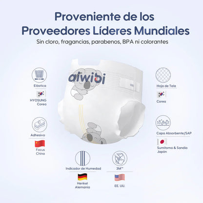 Pañales Aiwibi Prematuros (<3kg) - Pack 2 paquetes