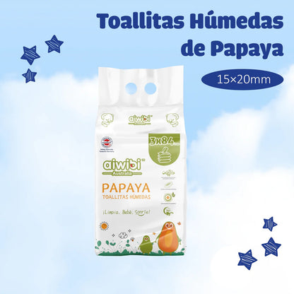 Toallitas Húmedas Aiwibi Papaya y Agua de Manantial (pack 3 uds)
