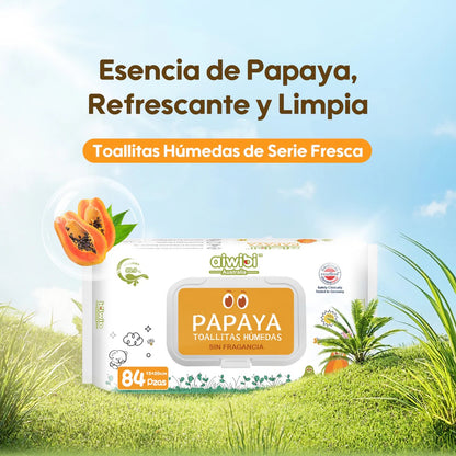 Toallitas Húmedas Aiwibi Papaya y Agua de Manantial (pack 3 uds)