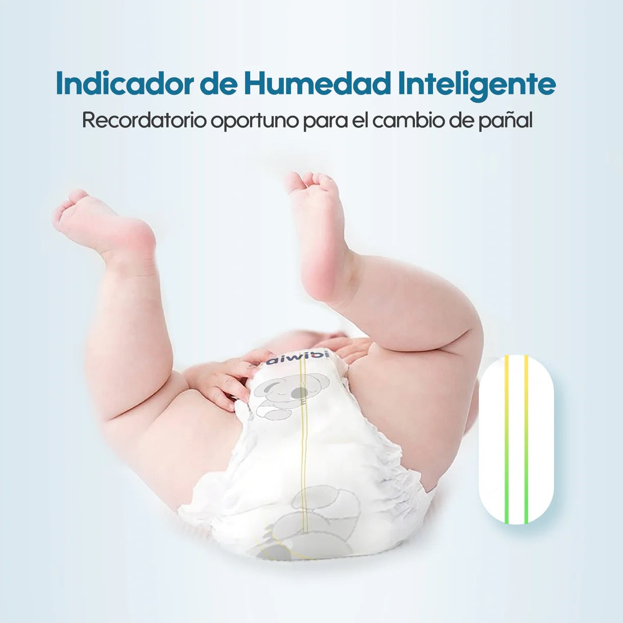 Pañal Aiwibi Premium con indicador de humedad y textura 3D para mayor absorción y transpirabilidad