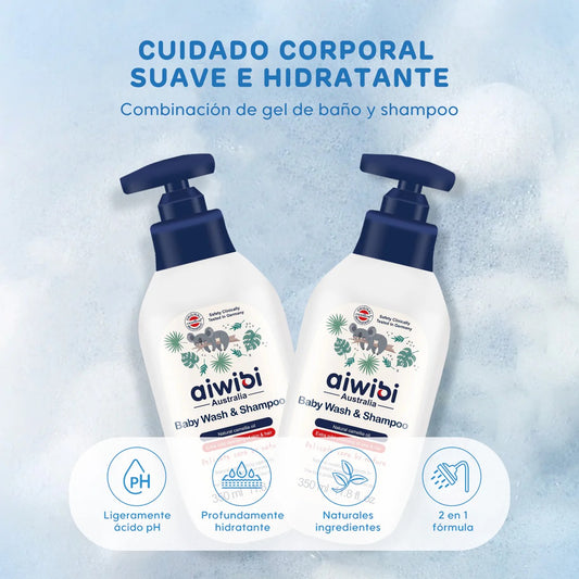Gel de Baño y Shampoo 2 en 1 Aiwibi Hipoalergénico - 350ml