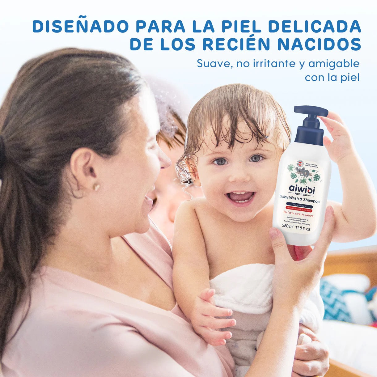 Gel de Baño y Shampoo 2 en 1 Aiwibi Hipoalergénico - 350ml