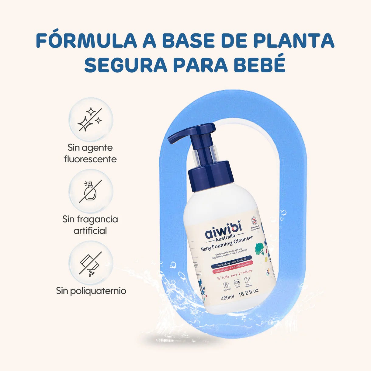 Limpiador de Mamaderas, Frutas y Verduras Aiwibi (480ml)