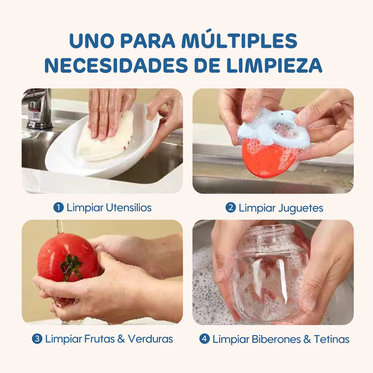 Limpiador de mamaderas Aiwibi eliminando residuos de leche y bacterias de forma natural