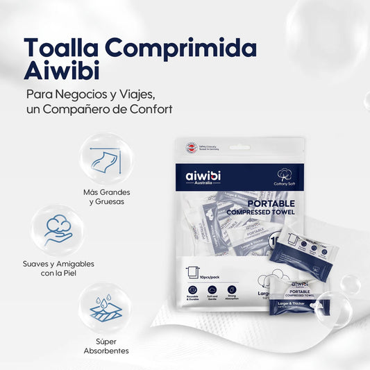 Toallas Comprimidas Portátiles Aiwibi (10 uds)