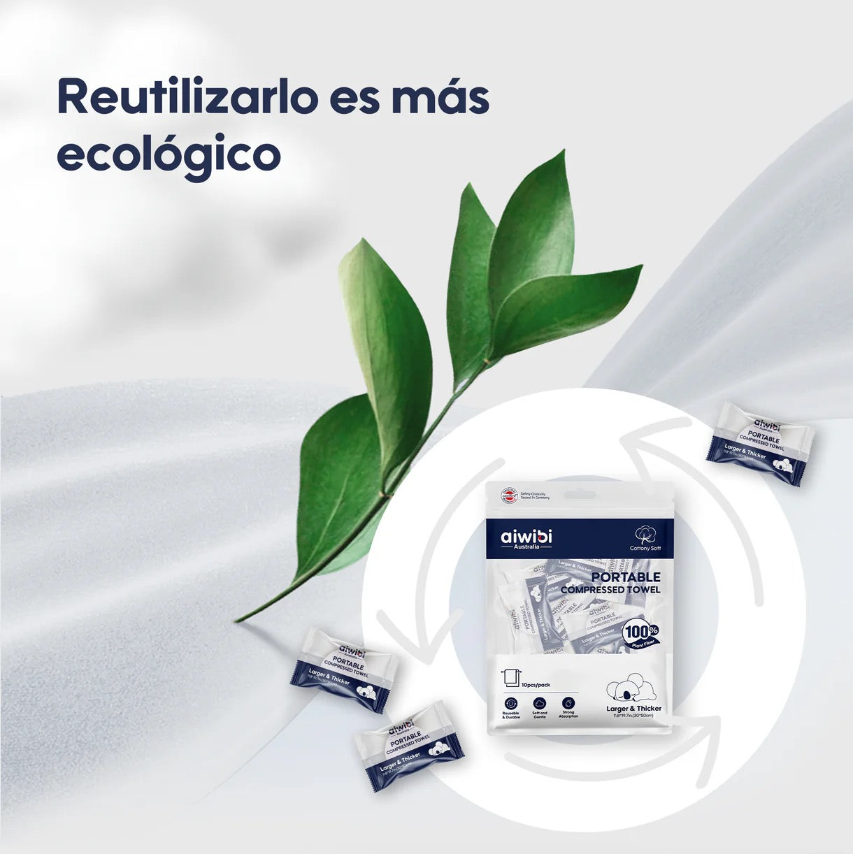 Pack de toallas comprimidas Aiwibi para llevar en el bolso de pañales o kit de viaje