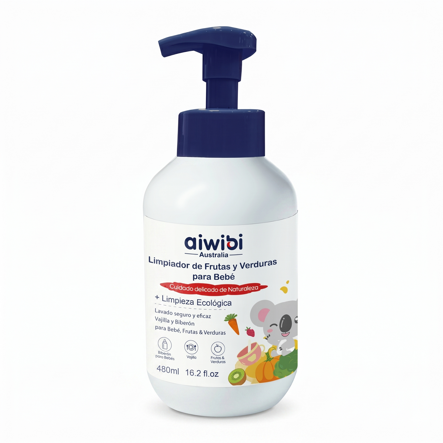 Limpiador de Mamaderas, Frutas y Verduras Aiwibi (480ml)