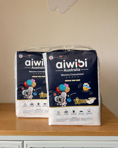 2 Paquetes de Pañales Aiwibi Máxima Comodidad