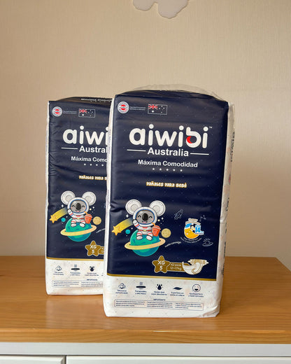 2 Paquetes de Pañales Aiwibi Máxima Comodidad