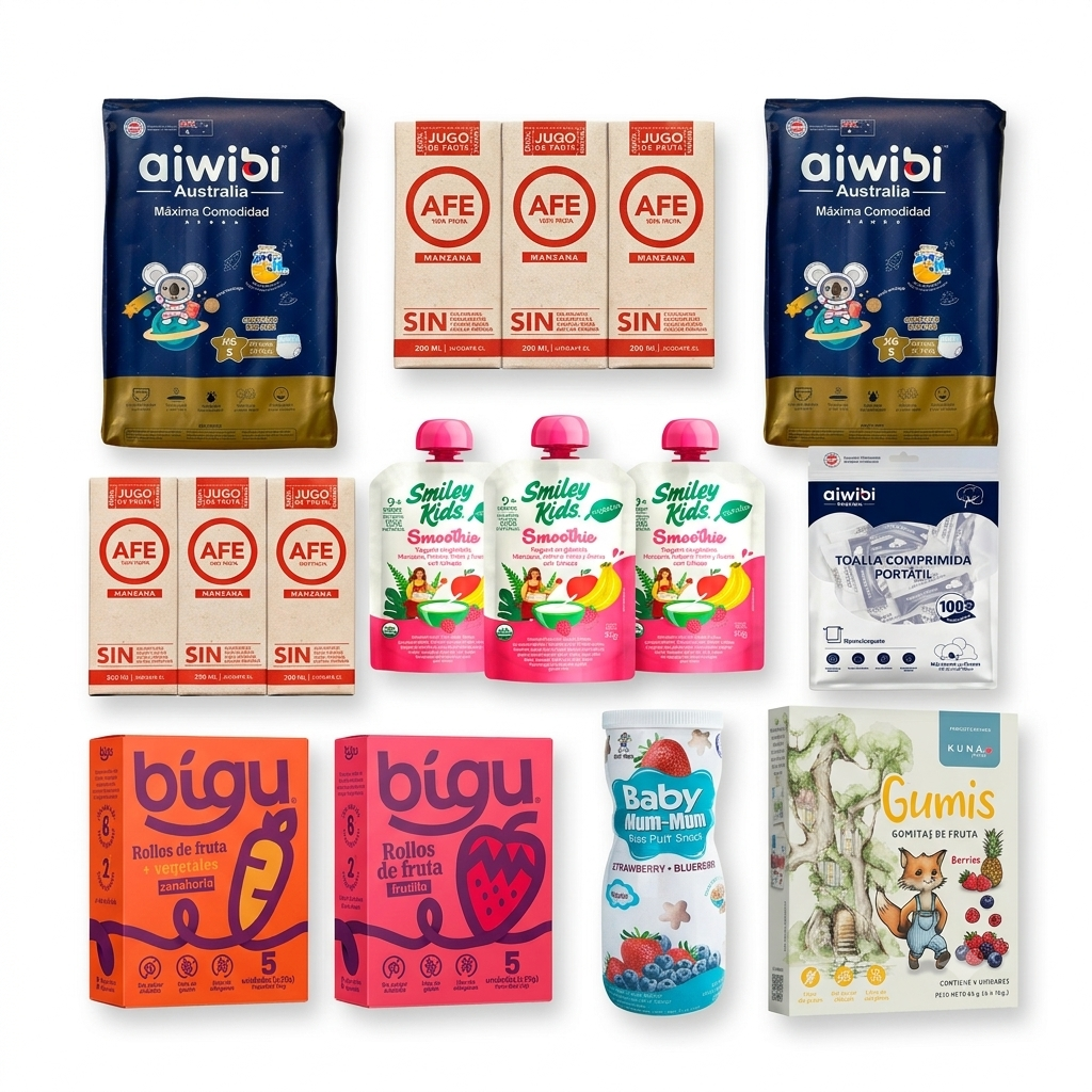 Pack Aventura y Nutrición con Pants Dulce Noche Aiwibi y despensa completa de snacks naturales — Misión Papá Chile
