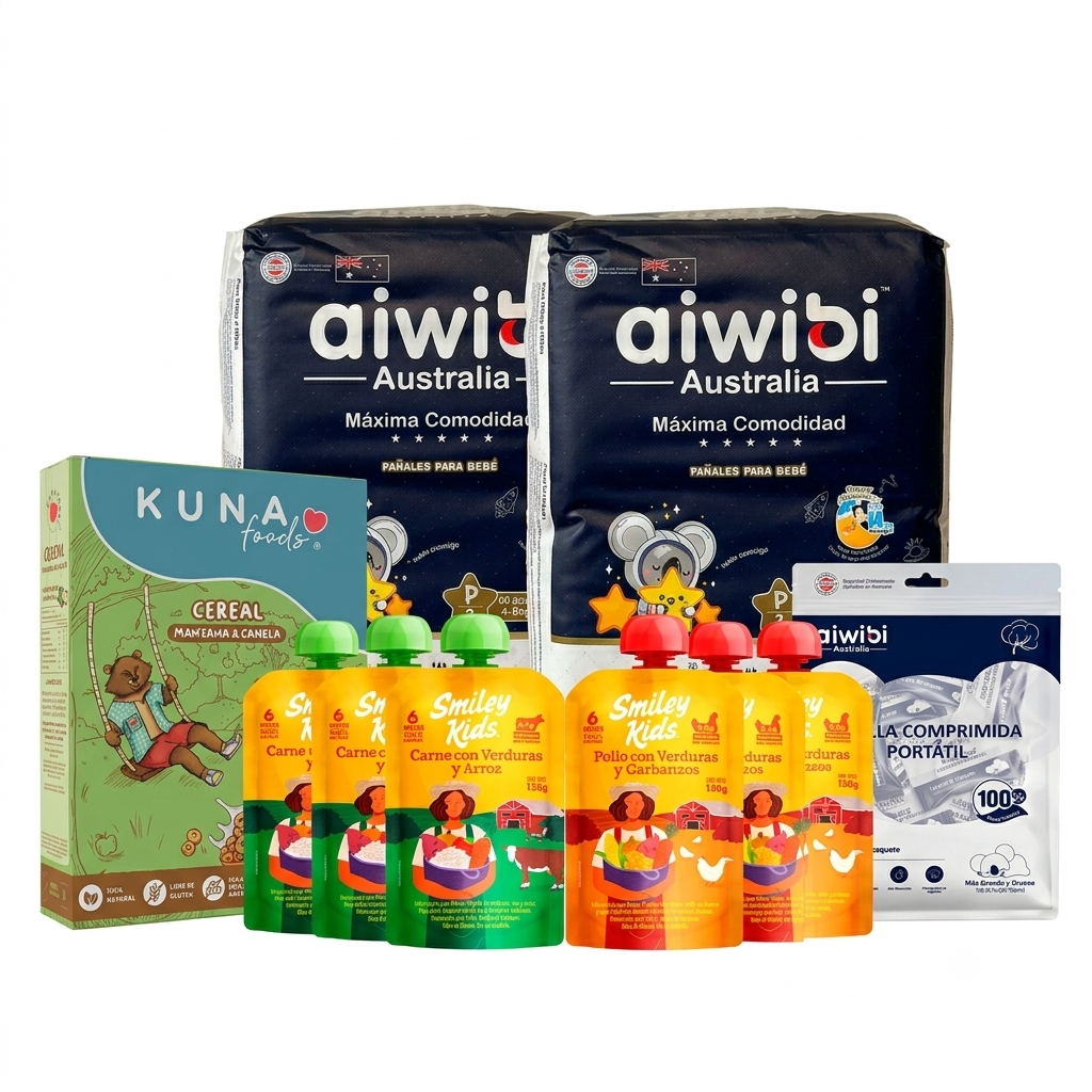 Pack Descanso y Nutrición con Pañal Máxima Comodidad y Colados Proteína Smiley Kids — Misión Papá Chile
