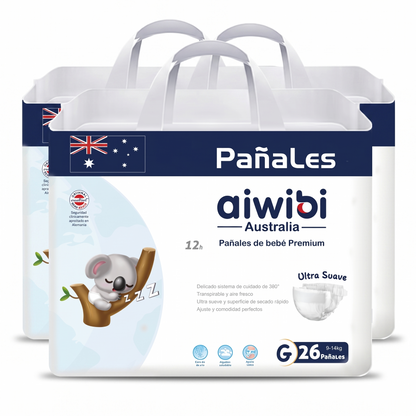 Pañales Premium Aiwibi Ultra Suaves | Pack Ahorro Inteligente (2 o 6 uds)