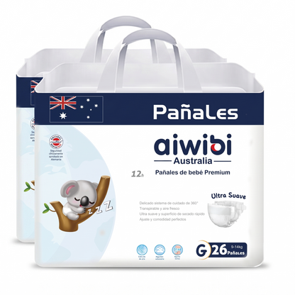 Pañales Premium Aiwibi Ultra Suaves | Pack Ahorro Inteligente (2 o 6 uds)