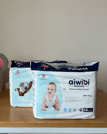 2 Paquetes Pañales Aiwibi Premium