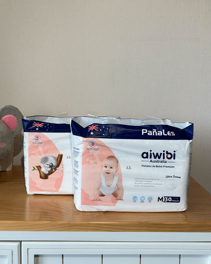 2 Paquetes Pañales Aiwibi Premium