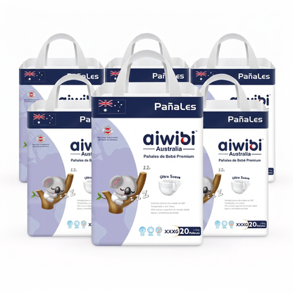 Pañales Premium Aiwibi Ultra Suaves | Pack Ahorro Inteligente (2 o 6 uds)