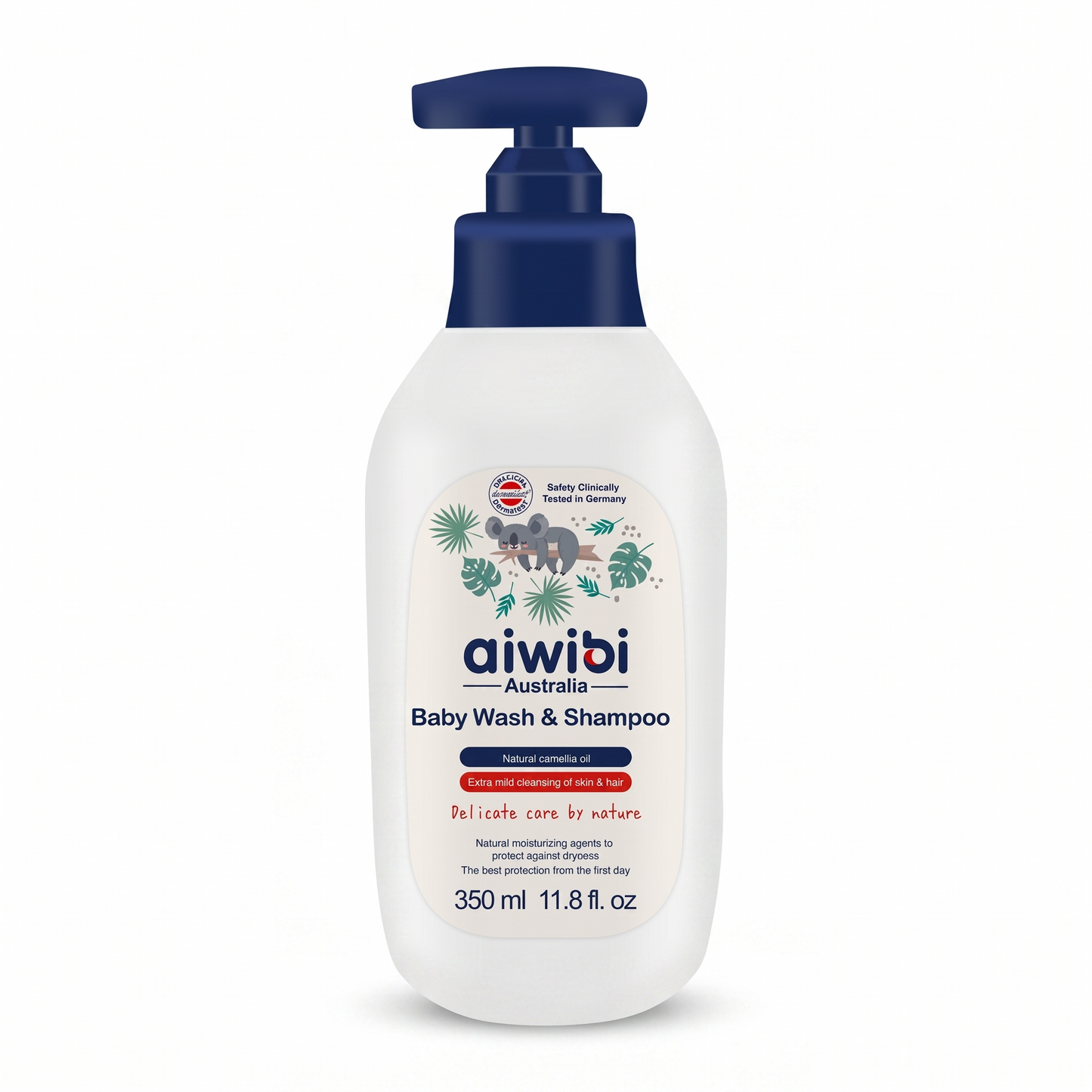 Envase de gel de baño y shampoo 2 en 1 Aiwibi 350ml hipoalergénico para bebés
