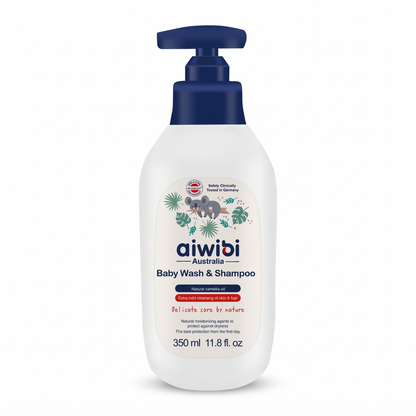 Envase de gel de baño y shampoo 2 en 1 Aiwibi 350ml hipoalergénico para bebés