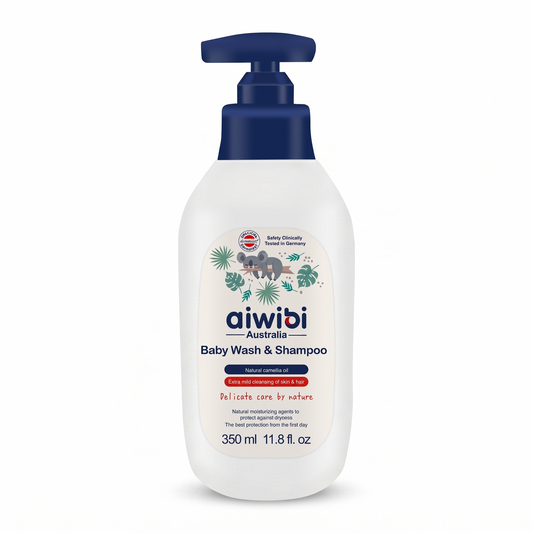 Envase de gel de baño y shampoo 2 en 1 Aiwibi 350ml hipoalergénico para bebés