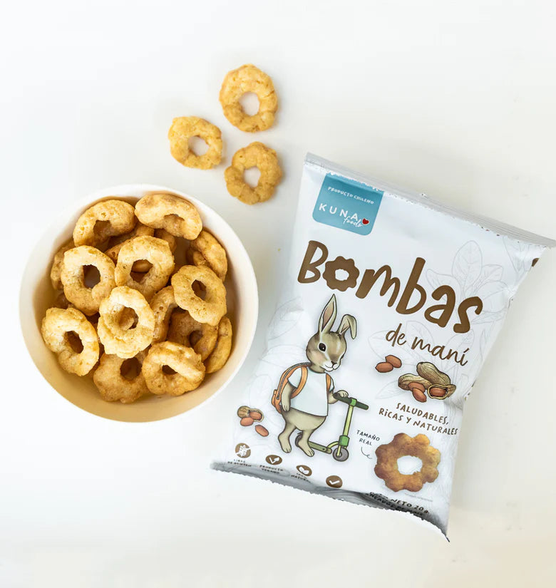 Bombas de Maní Kuna Foods 20g – Colación Saludable Libre de Sellos