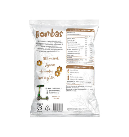 Bombas de Maní Kuna Foods 20g – Colación Saludable Libre de Sellos